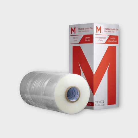 Cast Machine Stretch Film - Clear, 500mm x 2500m x 12mu(Box Of 1 Roll)