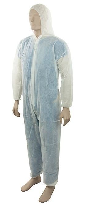 Polypropylene Coverall - White, 3XL, 50gsm (Box Of 18) *Basic Coverall