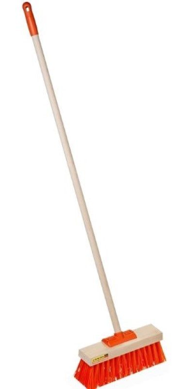 Hi-Visibility Yard Broom - Orange, 355mm x 28mm x 1350mm, Stiff Bristles