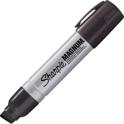 Sharpie Magnum Jumbo Marker - Black, Chisel 15mm Tip (Box Of 12)