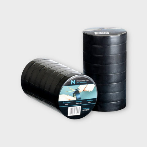 PVC Electrical Insulation Tape - Black, 18mm x 20m x 180mu (Box Of 96)