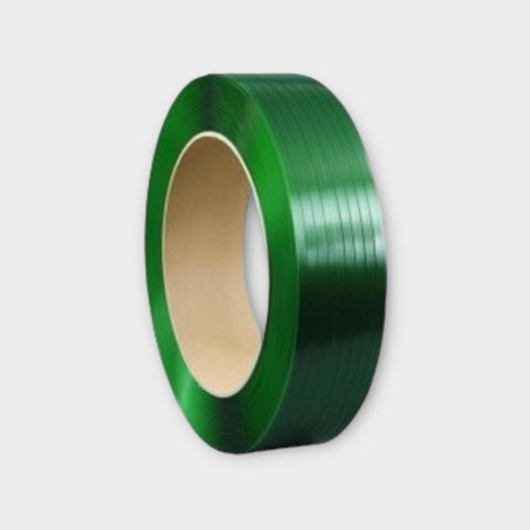 PET Strapping Band Embossed - Green, 9.2mm x 3000m x 0.65mm, 225kgf