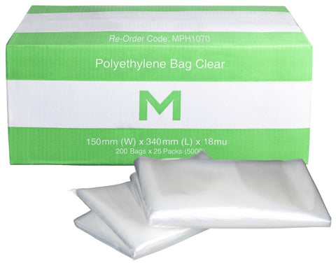 FP Polyethylene Bag w/Flap(Newspaper Bags) - Clear, 150mm x 340mm x 18mu (Box Of 5000)