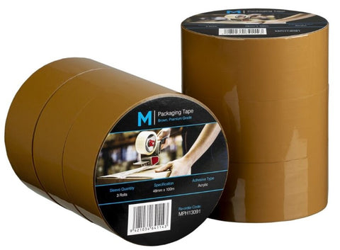 Premium Acrylic Packaging Tape - Brown, 48mm x 100m x 55mu (Box Of 36)