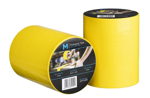 Premium Acrylic Packaging Tape - Yellow, 48mm x 100m x 55mu (Box Of 36)