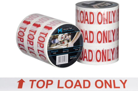 Message Tape Top Load Only - White/Red, 48mm x 100m x 50mu (Box Of 36 Rolls)