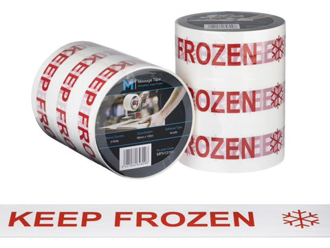 Message Tape Keep Frozen - White/Red, 48mm x 100m x 50mu (Box Of 36 Rolls)