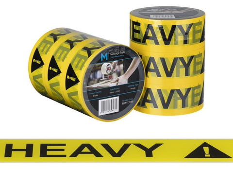 Message Tape Heavy - Yellow/Black, 48mm x 100m x 50mu (Box Of 36 Rolls)