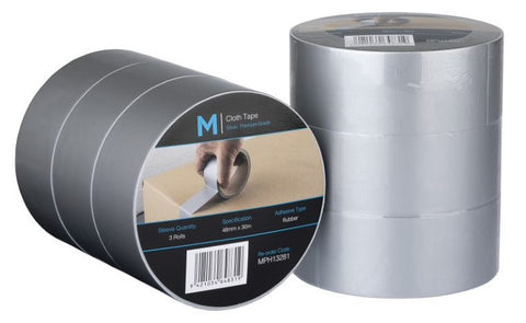 Premium Cloth Tape - Silver, 48mm x 30m x 250mu (Box of 36)