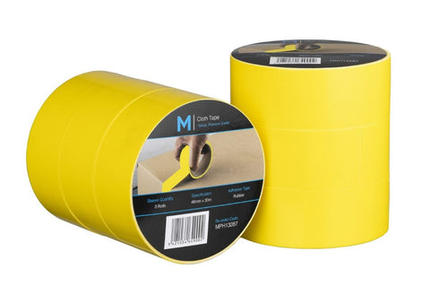 Premium Cloth Tape - Yellow, 48mm x 30m x 250mu (Box Of 36)