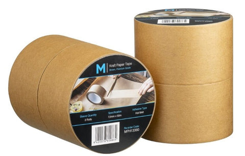 Kraft Paper Packaging Tape - Tan, 72mm x 50m x 125mu (Box Of 24)