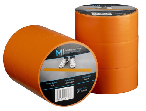 PVC Floor Marking Tape -Orange, 48mm x 33m x 150mu (Box Of 36)