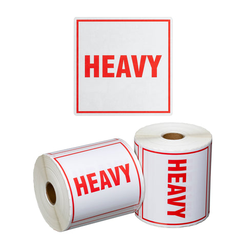 Handling Label Heavy - White/Red, 99mm x 99mm (Roll Of 500)