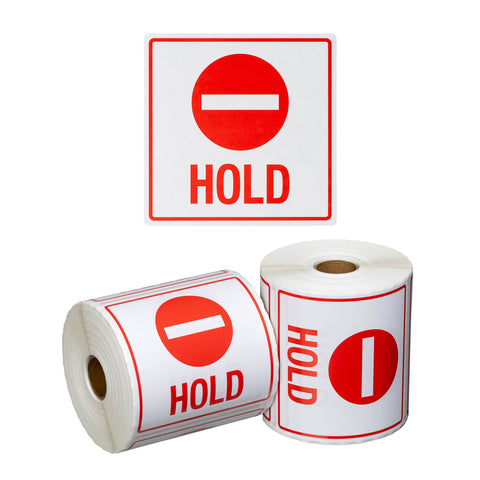 Handling Label Hold - White/Red, 99mm x 99mm (Roll Of 500)