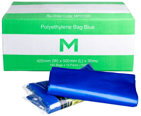 FP Polyethylene Bag - Blue, 425mm x 500mm x 30mu (Box Of 1500)