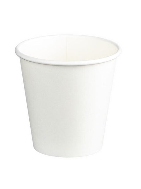 Single Wall PE Paper Cups - White, 4oz, 120ml (Box Of 1000) *62mm Diameter