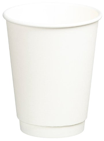 Double Wall PE Paper Cups - White, 12oz, 390ml *90mm Diameter(Box Of 500)