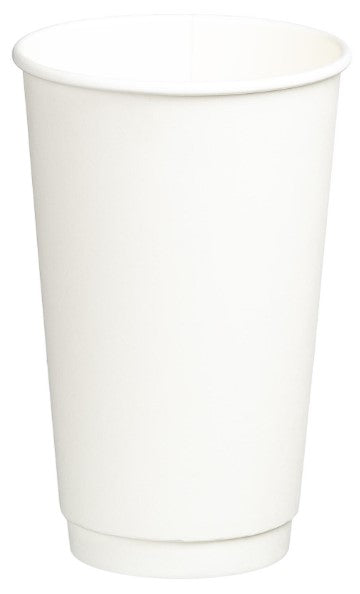 Double Wall PE Paper Cups - White, 16oz, 510ml  *90mm Diameter(Box Of 500)