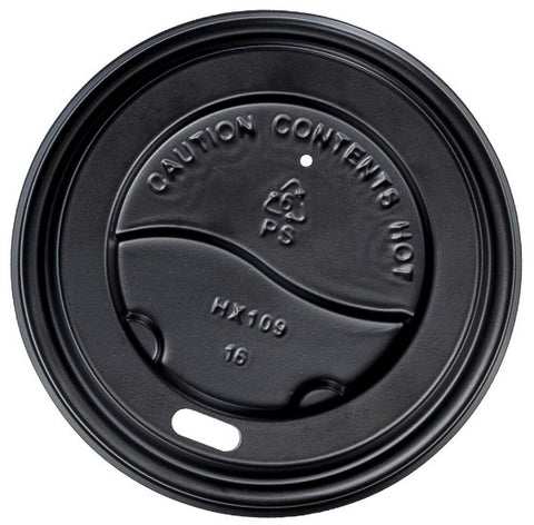 PS Plastic Cup Lids - Black, 80mm Diameter (Box Of 1000)