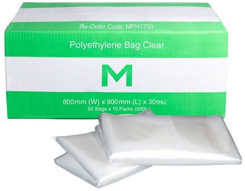 FP Polyethylene Bag - Clear, 600mm x 900mm x 30mu(Box Of 500)