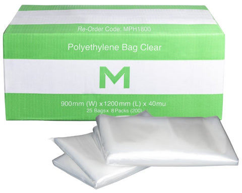 FP Polyethylene Bag - Clear, 900mm x 1200mm x 40mu (Box Of 200)