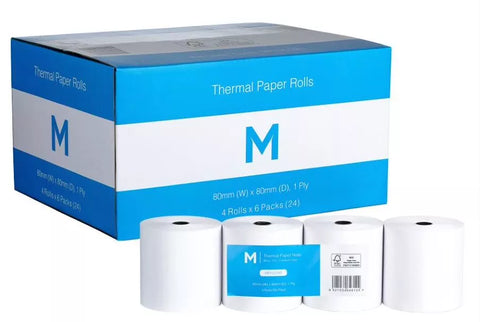 Thermal Paper Roll - White, 80mm x 80mm, 1 Ply, FSC Mix® *Cash Register(192 Rolls)