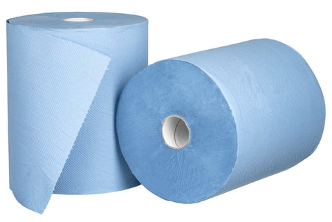 Roll Feed Paper Towel - Blue, 210mm x 100m, 3 Ply, 69gsm, FSC Mix® (Pack Of 6 Rolls)