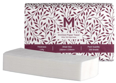 Luxury TAD Slimfold Paper Towel - White, 230mm x 230mm, 1 Ply, FSC Mix® (Box Of 4000)