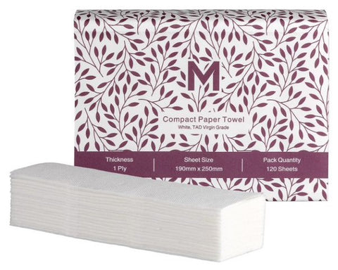 Luxury TAD Compact Paper Towel - White, 1 Ply, 200mm x 250mm, FSC Mix® (Box Of 2400)