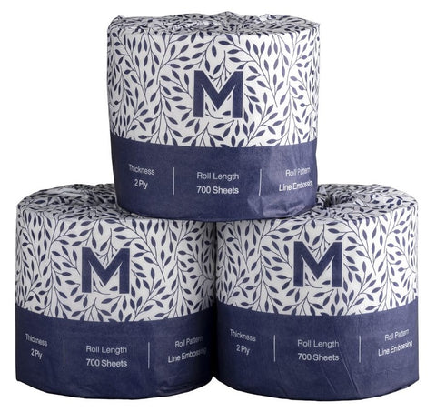 Wrapped Toilet Tissue Boxed - White, 2 Ply, 700 Sheets, FSC Mix® (Box Of 48)