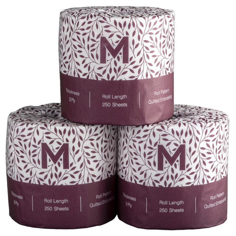 Luxury Wrapped Toilet Tissue Boxed - White, 3 Ply, 250 Sheets, FSC Mix® (Box Of 48)