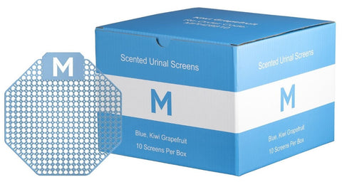 Scented Urinal Screen - Blue, Kiwi Grapefruit (Box Of 10) + Plastic Glove