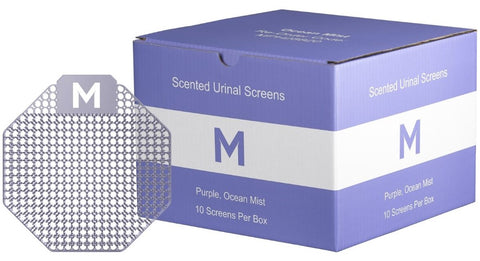 Scented Urinal Screen - Purple, Ocean Mist (Box Of 10) + Plastic Glove