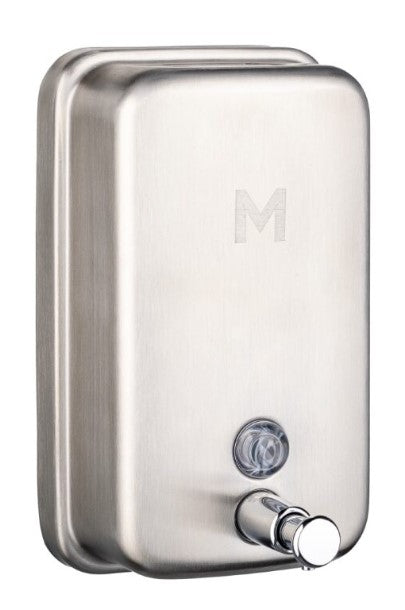 Stainless Liquid Wall Dispenser - Silver, Vertical, 1200ml Capacity