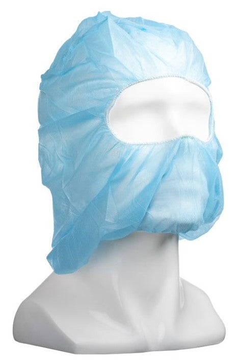 Polypropylene Full Face Balaclavas - Blue, Elasticated, 25gsm (Box Of 400)