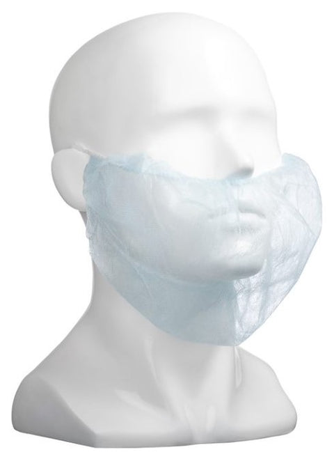 Polypropylene Beard Covers Double Loop - Blue, 230mm x 430mm, 12gsm (Box Of 1000)