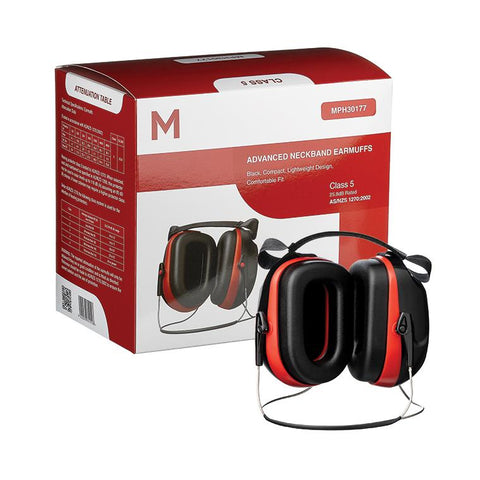 Advanced Helmet Earmuffs - Black/Red, Class 5, 25.8dB Rated