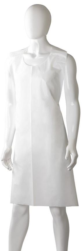 Polyethylene Back Tie Apron - White, 800mm x 1250mm x 30mu (Box Of 500) *Heavy Duty