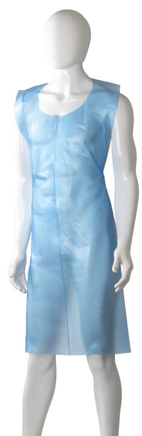 Polyethylene Back Tie Apron - Blue, 800mm x 1250mm x 20mu (Box Of 700) *Light Duty