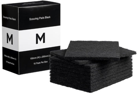 Regular Scouring Pads - Black, 150mm x 200mm x 8mm (Box Of 80)