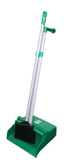 Lobby Upright Brush & Pan Set - Green, 360mm x 275mm x 820mm