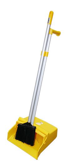 Lobby Upright Brush & Pan Set - Yellow, 360mm x 275mm x 820mm