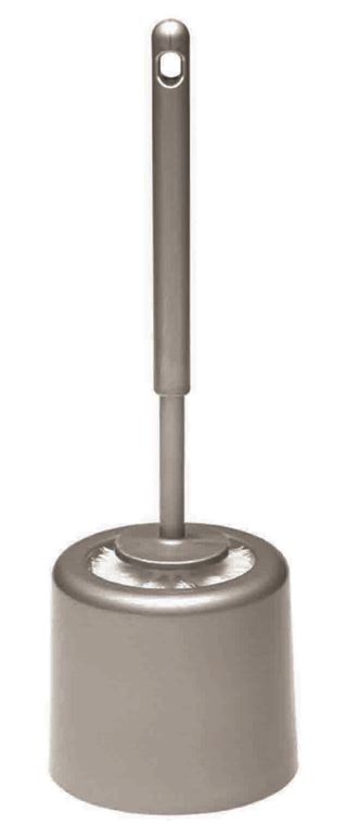Round Toilet Tidy Set - Silver, Plastic