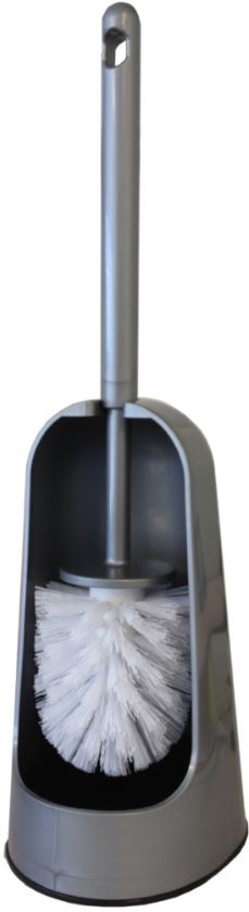 Clean Line Toilet Tidy Set - Silver, Plastic