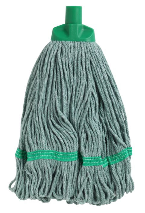Looped Cotton Mop Head - Green, 25mm x 350g, 300mm