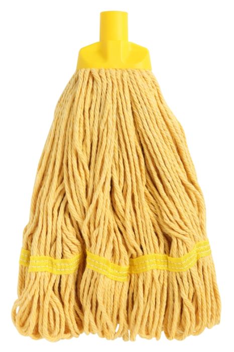 Looped Cotton Mop Head - Yellow, 25mm x 350g, 300mm