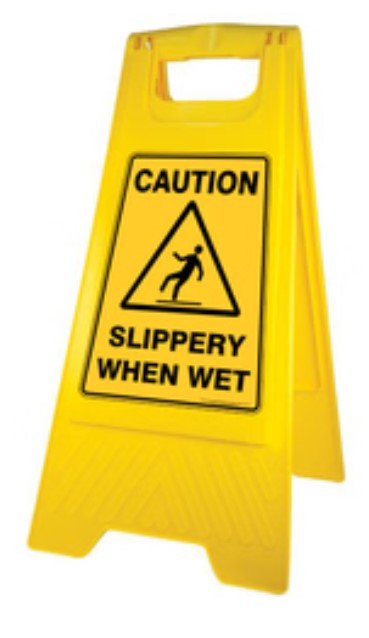 Safety Sign Slippery When Wet - Yellow, 290mm x 660mm