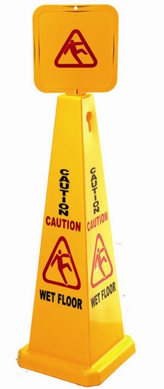 Safety Cone Wet Floor - Yellow, 300mm x 950mm