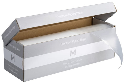 Premium Piping Bags Dispenser Box, Clear, 550mm / 22 Inch(Box Of 100 Bags)(Carton Of 5 Boxes)