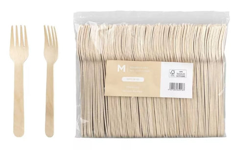 Wooden Fork - Natural, 160mm Long, FSC 100%® (Box Of 1000) *Long Tooth Fork